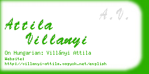 attila villanyi business card